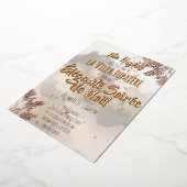 Elegant Gold Foil Christmas Party Invite 箔招待状 (回転した状態)
