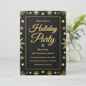 Elegant Gold Foil Corporate Holiday Party 招待状 (スタンド正面)