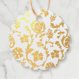 Elegant Gold Foil Damask Minimalist Foil Favor Tag フェイバータグ