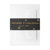 Elegant Gold Foil Floral Monogram Wedding Invitati 招待状ベリーバンド (正面例)