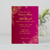 Elegant Gold Foil Floral Wedding Invitation 箔招待状 (立ち正面)