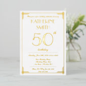 Elegant Gold Foil Gatsby Birthday Party Invites 箔招待状 (立ち正面)
