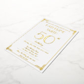 Elegant Gold Foil Gatsby Birthday Party Invites 箔招待状 (回転した状態)