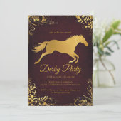 Elegant Gold Foil Kentucky Derby Party Invitation  招待状 (スタンド正面)