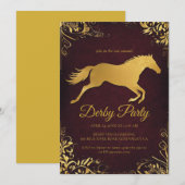 Elegant Gold Foil Kentucky Derby Party Invitation  招待状 (正面/裏面)