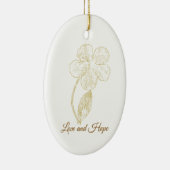 Elegant Gold Foil Look Botanical Flower セラミックオーナメント (右)