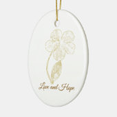 Elegant Gold Foil Look Botanical Flower セラミックオーナメント (左)