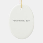 Elegant Gold Foil Look Botanical Flower セラミックオーナメント (裏面)