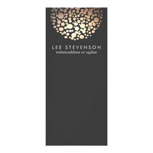 Elegant Gold Foil Look Circles Stylish Black ラックカード (正面)