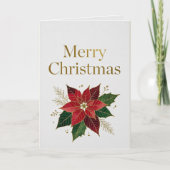 Elegant Gold Foil Merry Christmas Card カード (正面)