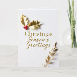 Elegant Gold Foil Merry Christmas Card シーズンカード