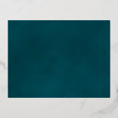 Elegant Gold Foil on Dark Teal Wedding RSVP Card 箔招待状ポストカード (裏面)