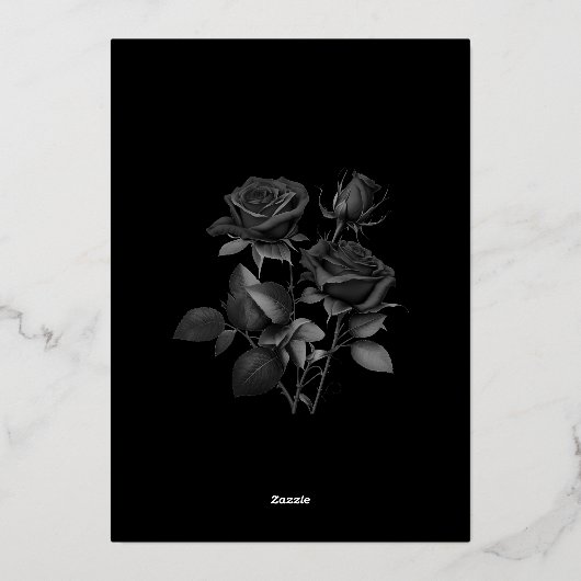 Elegant Gold Foil Ornate Monogram Black  Wedding  箔招待状 (裏面)