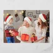 Elegant Gold Foil Postage Stamp Merry Christmas 箔シーズンカード (裏面)