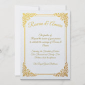 Elegant Gold Foil Royal Wedding Invitation 招待状 (正面)