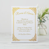Elegant Gold Foil Royal Wedding Invitation 招待状 (スタンド正面)