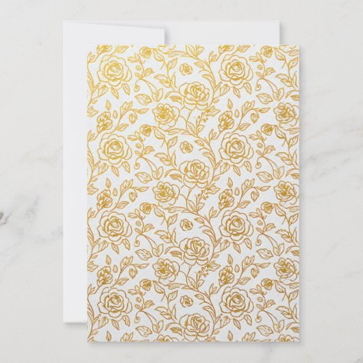 Elegant Gold Foil Royal Wedding Invitation 招待状 (裏面)