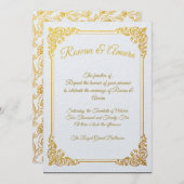 Elegant Gold Foil Royal Wedding Invitation 招待状 (正面/裏面)