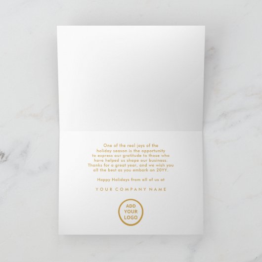 Elegant Gold Foil Script Season’s Greetings シーズンカード (内部)