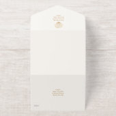 Elegant Gold foil Seashell Wedding オールインワン招待状 (外側)