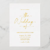 Elegant Gold Foil Wedding Invitation  箔招待状 (正面)