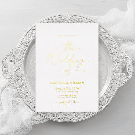 Elegant Gold Foil Wedding Invitation  箔招待状