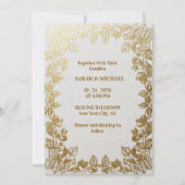 Elegant Gold Foil Wedding Invitation Template 招待状 (正面)