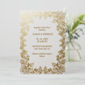 Elegant Gold Foil Wedding Invitation Template 招待状 (スタンド正面)