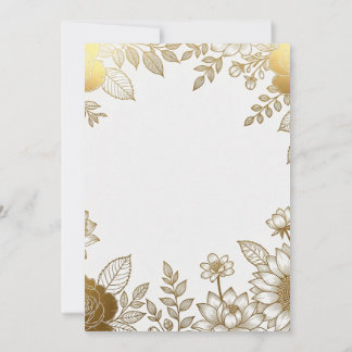 Elegant Gold Foil Wedding Invitation Template 招待状