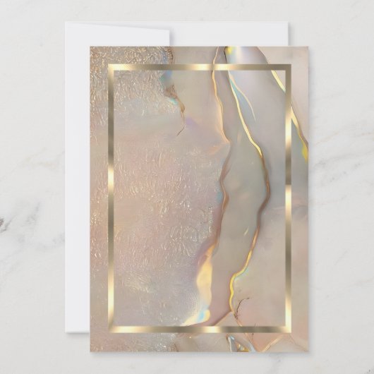 Elegant Gold Frame,Blush Pink Marble Retirement 招待状 (裏面)