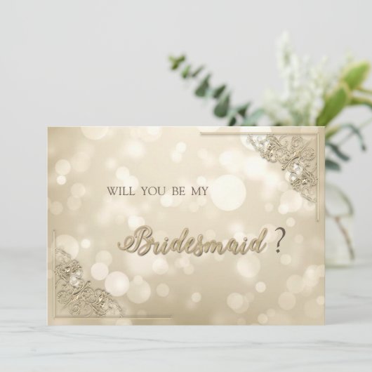 Elegant Gold Frame Bokeh 招待状 (スタンド正面)