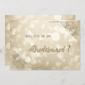 Elegant Gold Frame Bokeh 招待状 (正面/裏面)