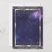 Elegant Gold Frame Confetti Cool Purple Retirement 招待状 (裏面)