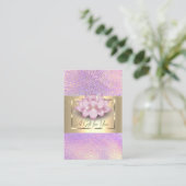 Elegant Gold Frame, Confetti Holographic Lotus 割引カード (スタンド正面)