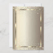 Elegant Gold Frame Confetti Roses Gold Retirement  招待状 (裏面)