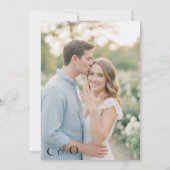 Elegant Gold Frame Floral Save The Date Card セーブザデート (裏面)