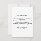 Elegant Gold Frame Floral Wedding Thank You Card サンキューカード (裏面)