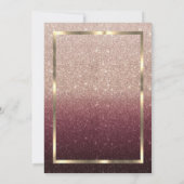 Elegant Gold Frame Glitter Ombre Retirement  招待状 (裏面)