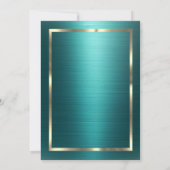 Elegant Gold Frame Green Metallic Retirement 招待状 (裏面)