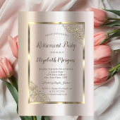 Elegant Gold Frame,Magnolia Retirement  招待状