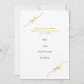 Elegant Gold Frame Monogram Wedding Invitation 招待状 (裏面)