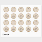Elegant Gold Frame Personalized Wedding Monogram ラウンドシール (シート)