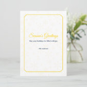 Elegant Gold Frame Snowflake Season’s Greetings  シーズンカード (スタンド正面)