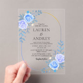 Elegant Gold Frame Wedding アクリル招待状 (インサイチュ (ポータブル))