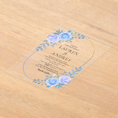 Elegant Gold Frame Wedding アクリル招待状 (レイダウン)