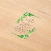 Elegant Gold Frame Wedding  アクリル招待状 (レイダウン)
