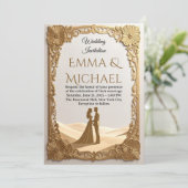 Elegant Gold Frame Wedding Invitation – Classic  招待状 (スタンド正面)