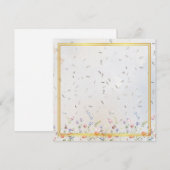 Elegant Gold Frame Wildflower Blank Card with Whit ノートカード (正面/裏面)