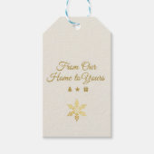 Elegant Gold "From Our Home to Yours" DIY Holiday ギフトタグ (正面)
