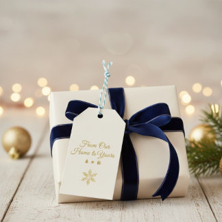 Elegant Gold "From Our Home to Yours" DIY Holiday  ギフトタグ